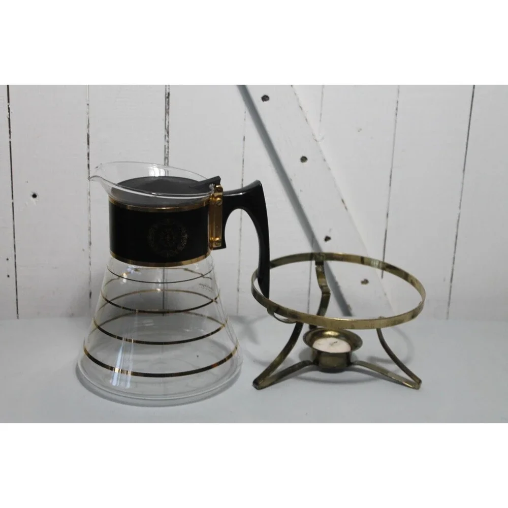 DAVID DOUGLAS Flameware Glass Coffee Pot PERCOLATOR  w/ Metal Stand